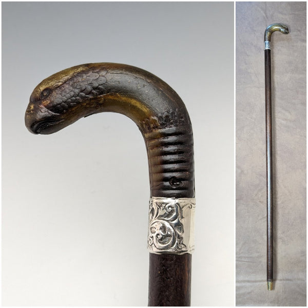 1893 年英國古董男士手杖角獅鷲手柄 85 厘米